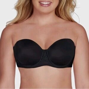 NWT Vanity Fair Full-Busted Black Bra With Straps Size 42 DD